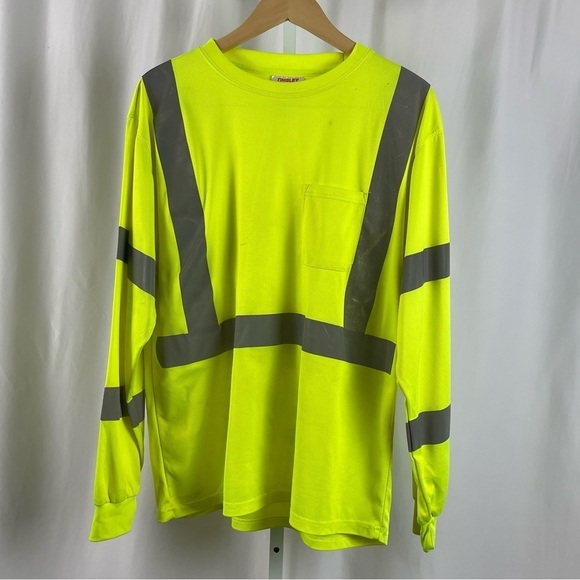 Tingley Large Type R Class 3 Reflective Neon Long Sleeve Shirt Workwear Outdoor - Picture 1 of 13